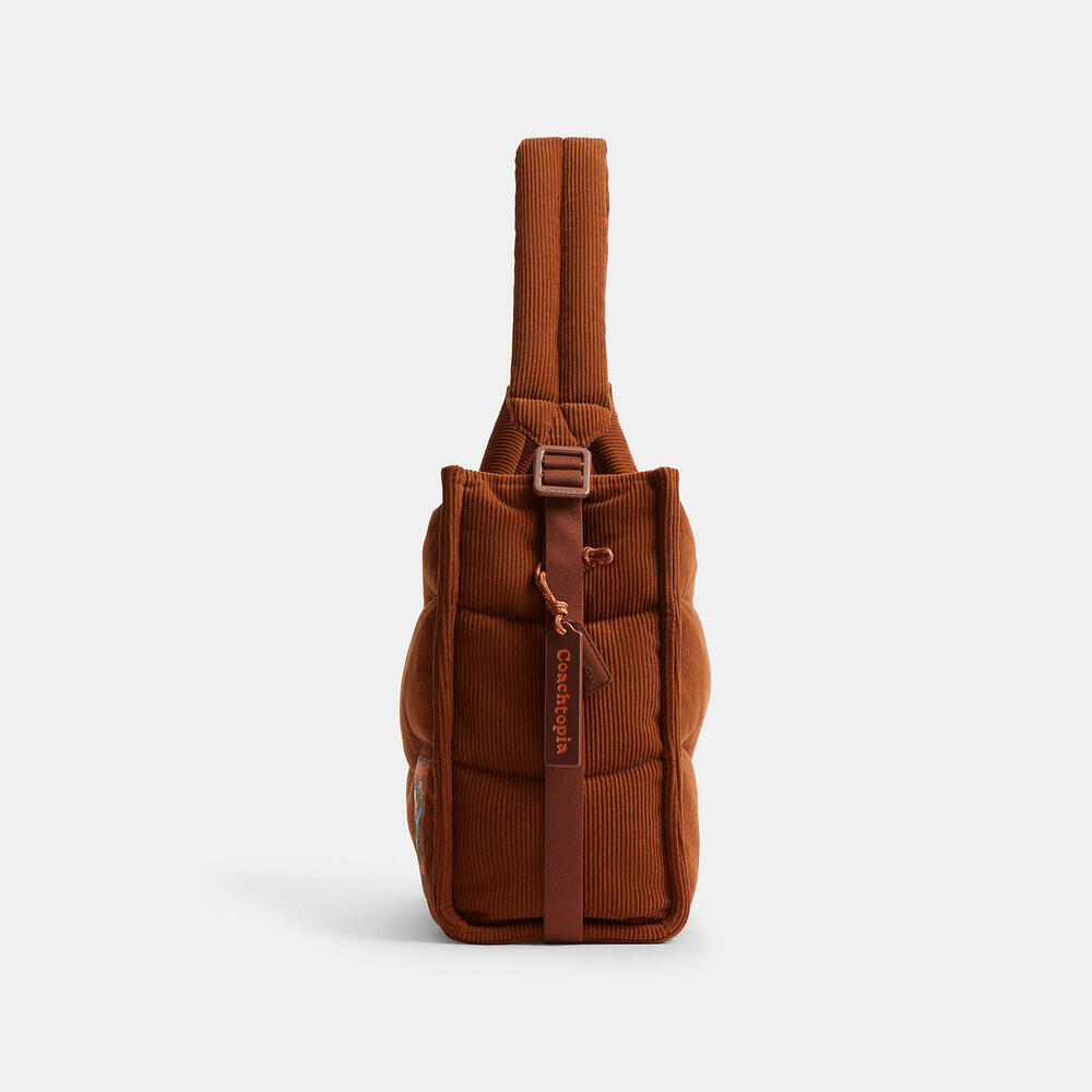 Coachtopia Loop Tote With Wavy Quilting In Corduroy - Picture 9 of 10